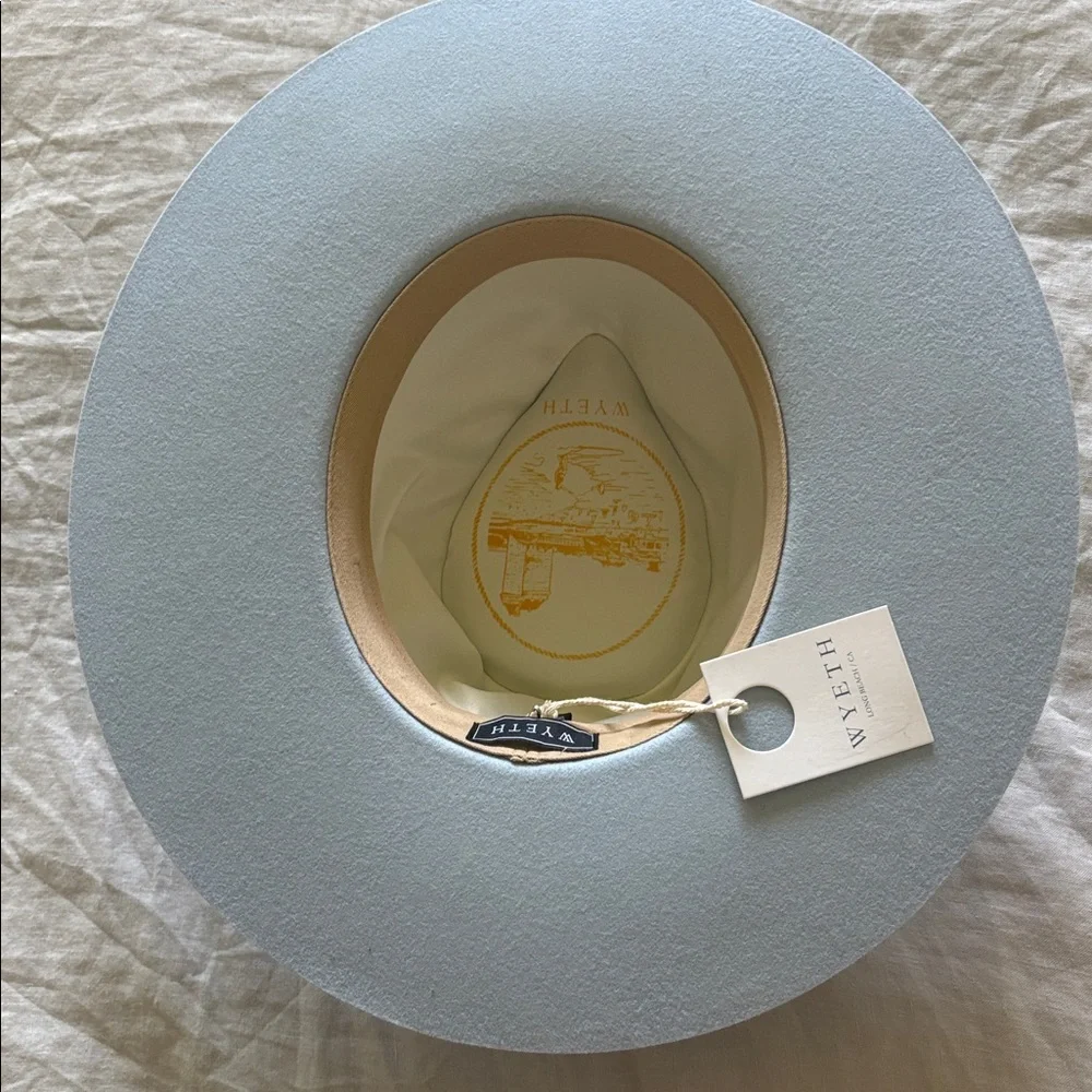 Wyeth Light Blue Wide Brim Hat with Bow - Picture 5 of 11